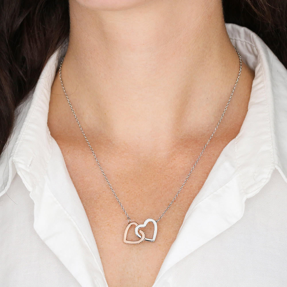Best Girlfriend Milk and Cookies Two Interlocked Hearts Necklace Never Ending Love Jewelry