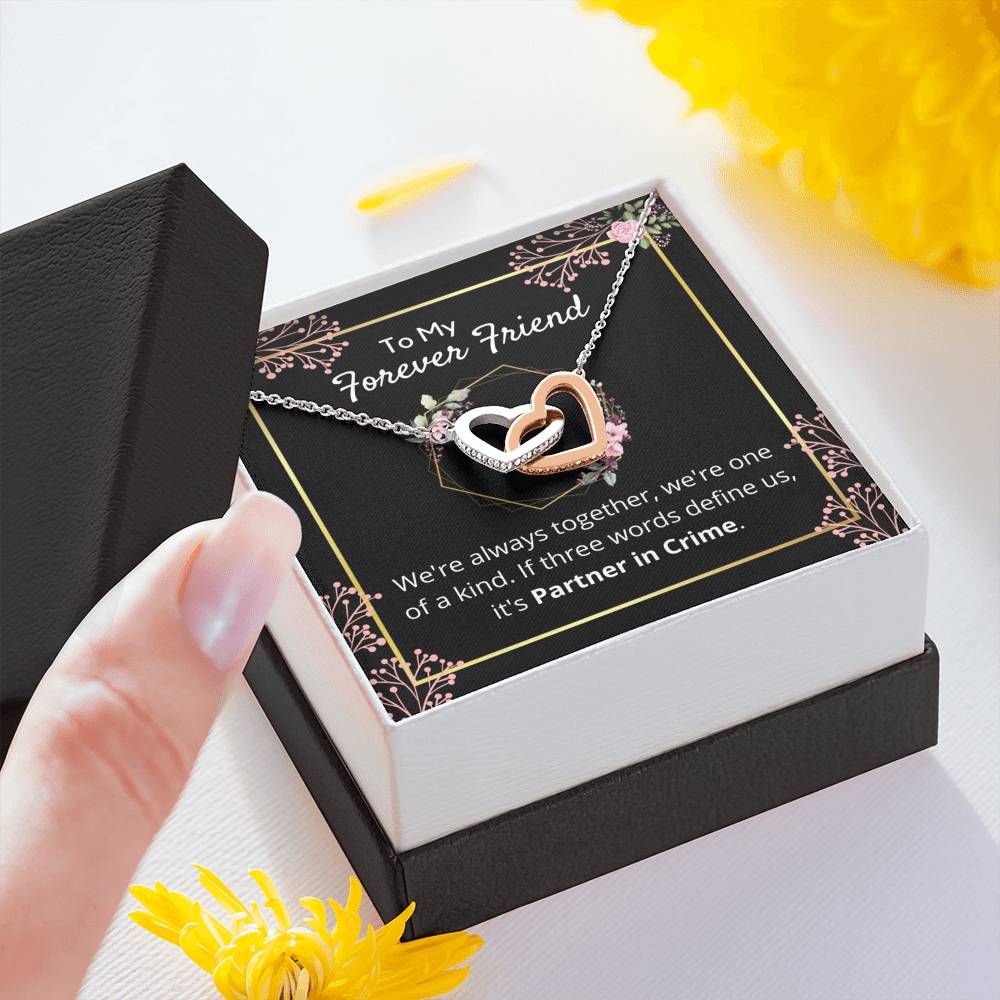 Forever Friend - Interlocking Heart Pendant, Best Friend Pendant, Partner in Crime