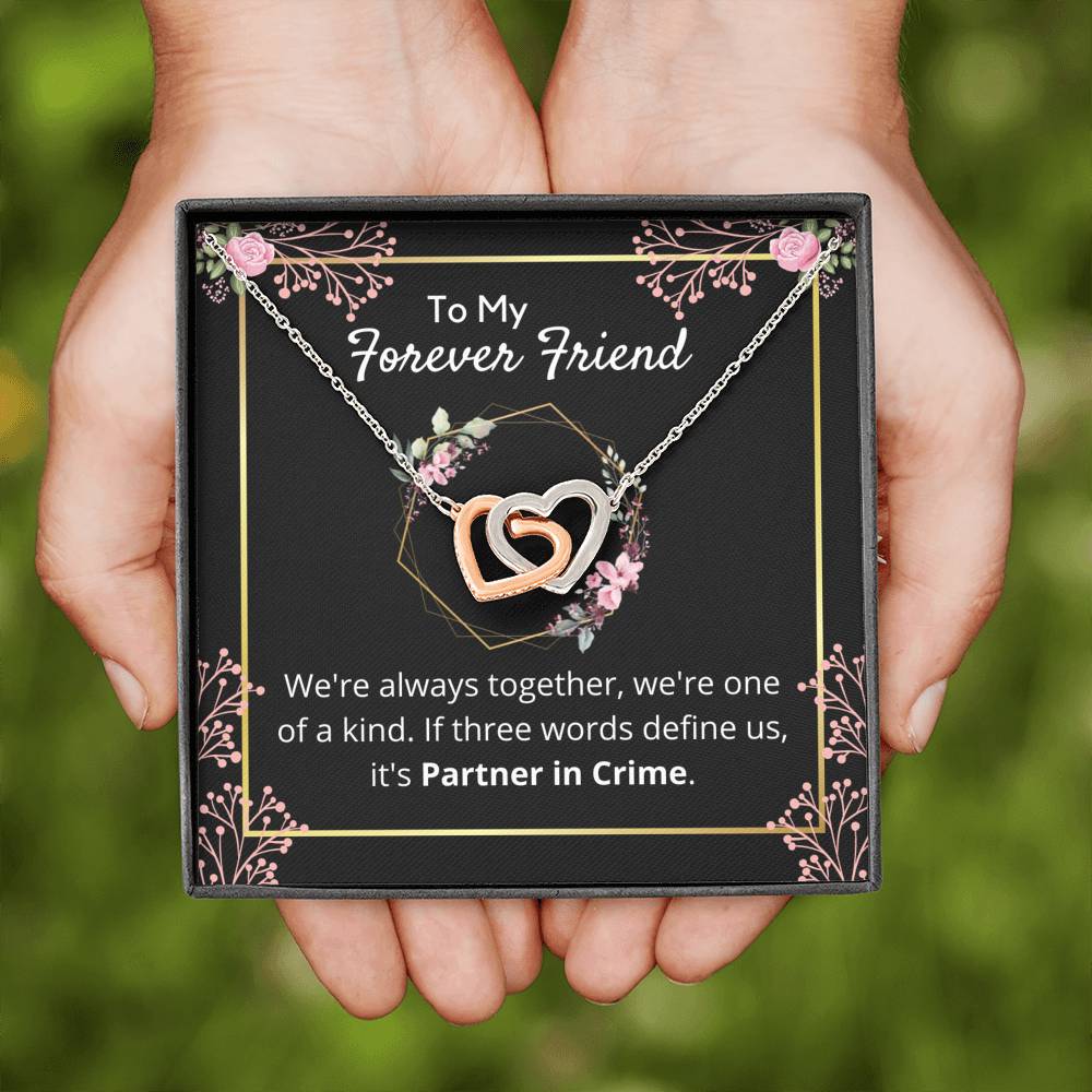 Forever Friend - Interlocking Heart Pendant, Best Friend Pendant, Partner in Crime