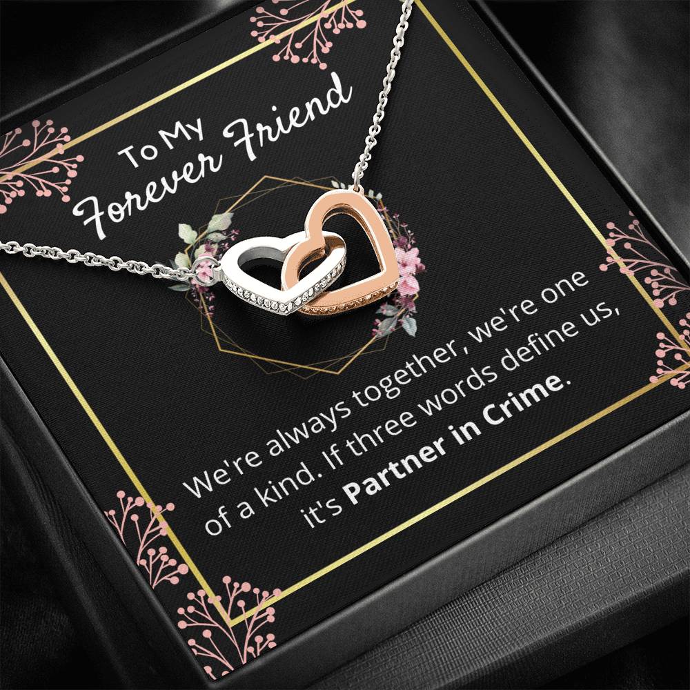 Forever Friend - Interlocking Heart Pendant, Best Friend Pendant, Partner in Crime