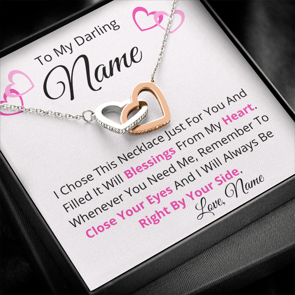 Happy Valentine's Day - Personalized Double Heart Pendant Necklace