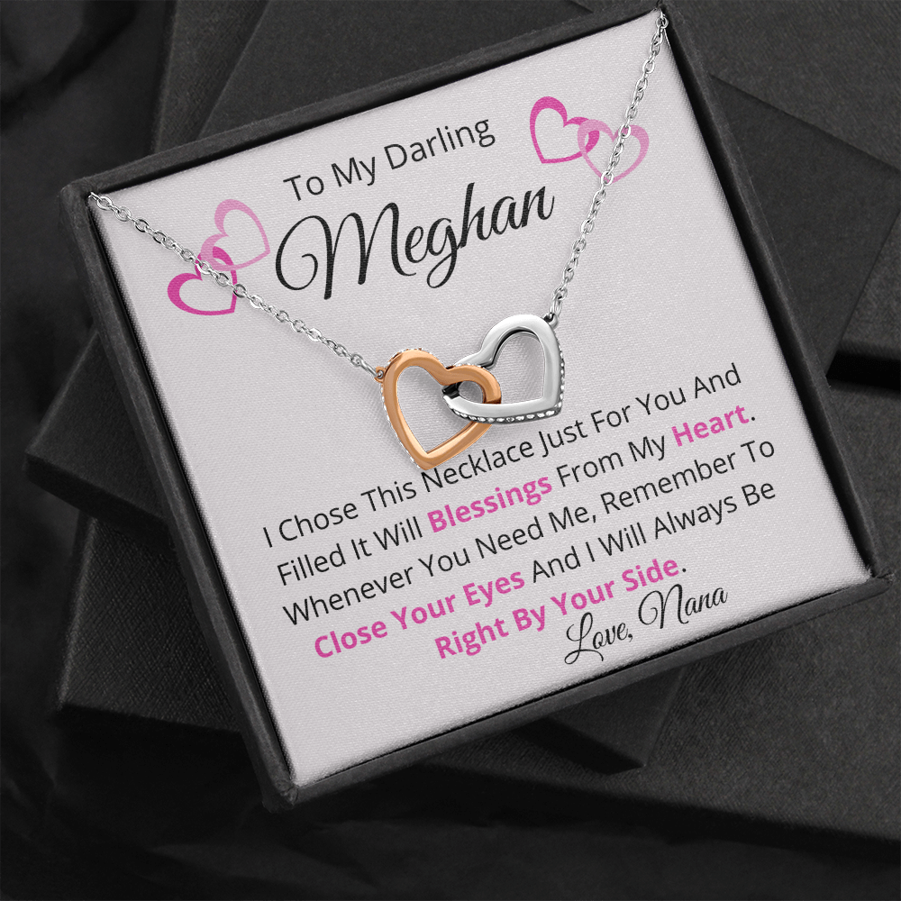 Happy Valentine's Day - Personalized Double Heart Pendant Necklace