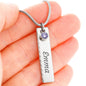 Gemini Sister Birthstone Name Necklace