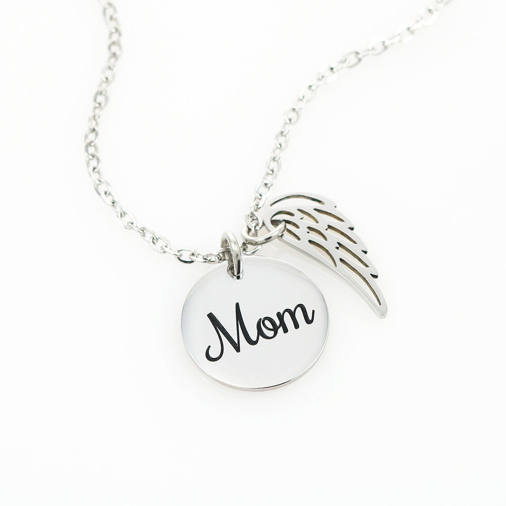 Mom Daughter Element Fire Minimalist Silver Necklace Gift