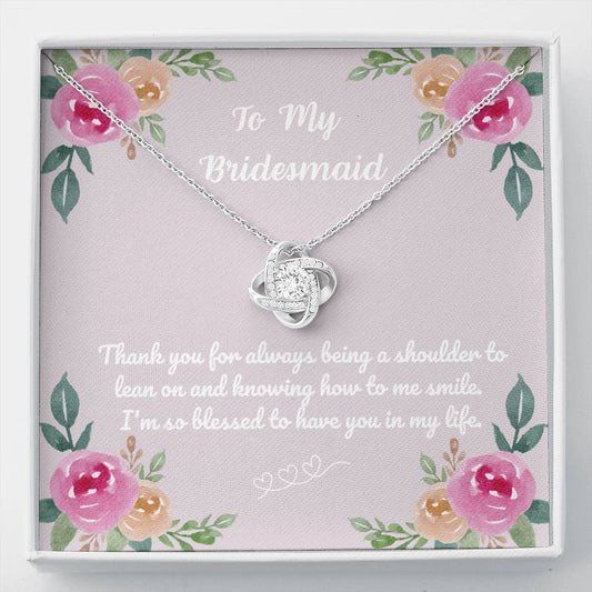 To My Bridesmaid Know Pendant Keepsake Necklace