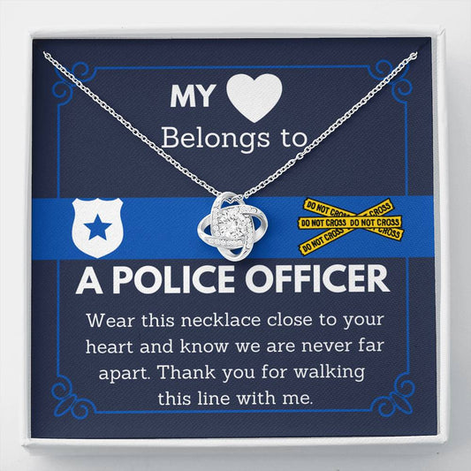 Police Wife Necklace Message Card, Police Wife Pendant Necklace, Law Enforcement Gift, Husband to Wife Gift, Couples Jewelry, PoliceMom