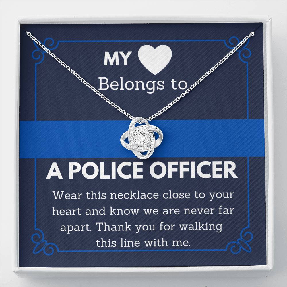 Police Officer Wife, Blue Line Gift, Pendant Necklace, Forever Love, Gift for her