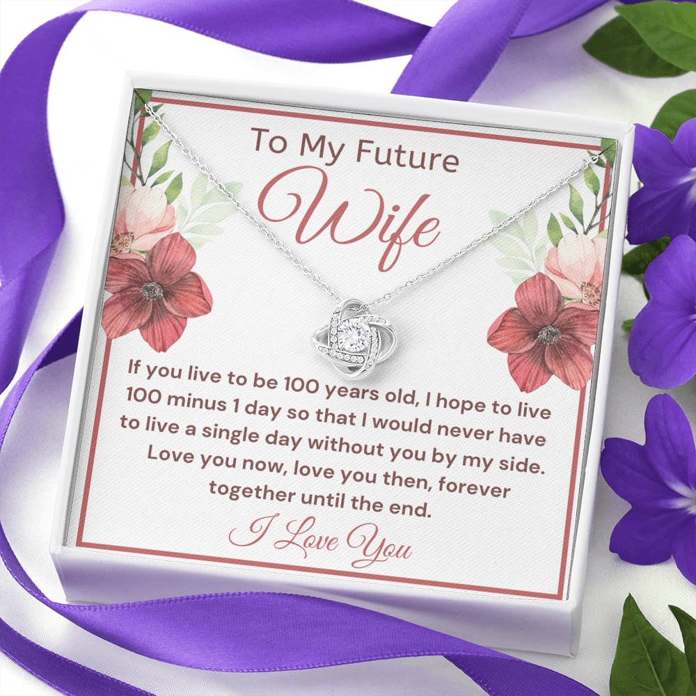 To My Wife, Pendant Necklace for Her, Message Card Gift