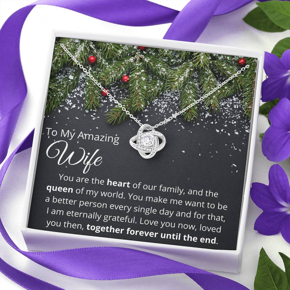 To My Amazing Wife - Christmas Gift - Pendant Necklace Message Card