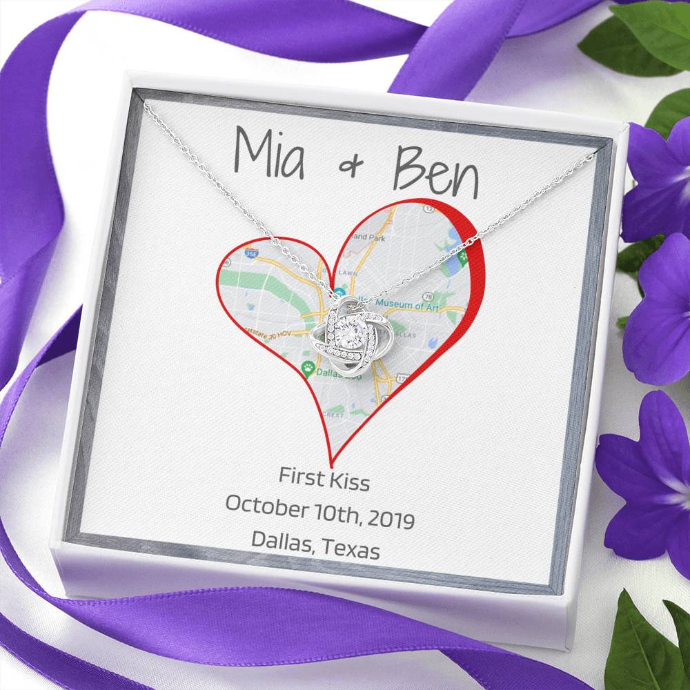 Coordinates Map, Necklace from Husband or Boyfrend