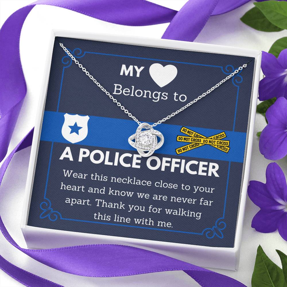 Police Wife Necklace Message Card, Police Wife Pendant Necklace, Law Enforcement Gift, Husband to Wife Gift, Couples Jewelry, PoliceMom