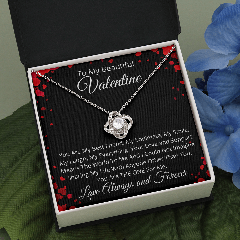 To My Beautiful Valentine - Pendant Necklace Gift Set for Her