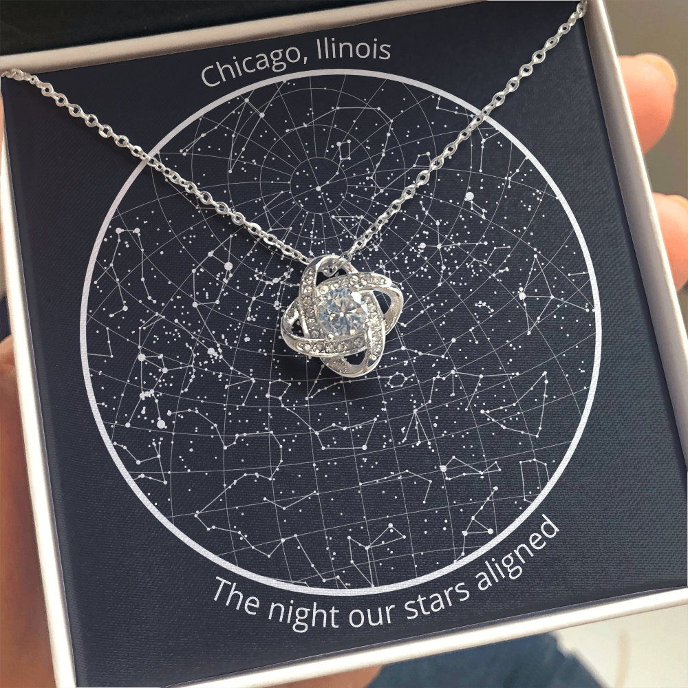 Personalized Celestial Night Sky Star Map and Pendant Necklace Gift Set