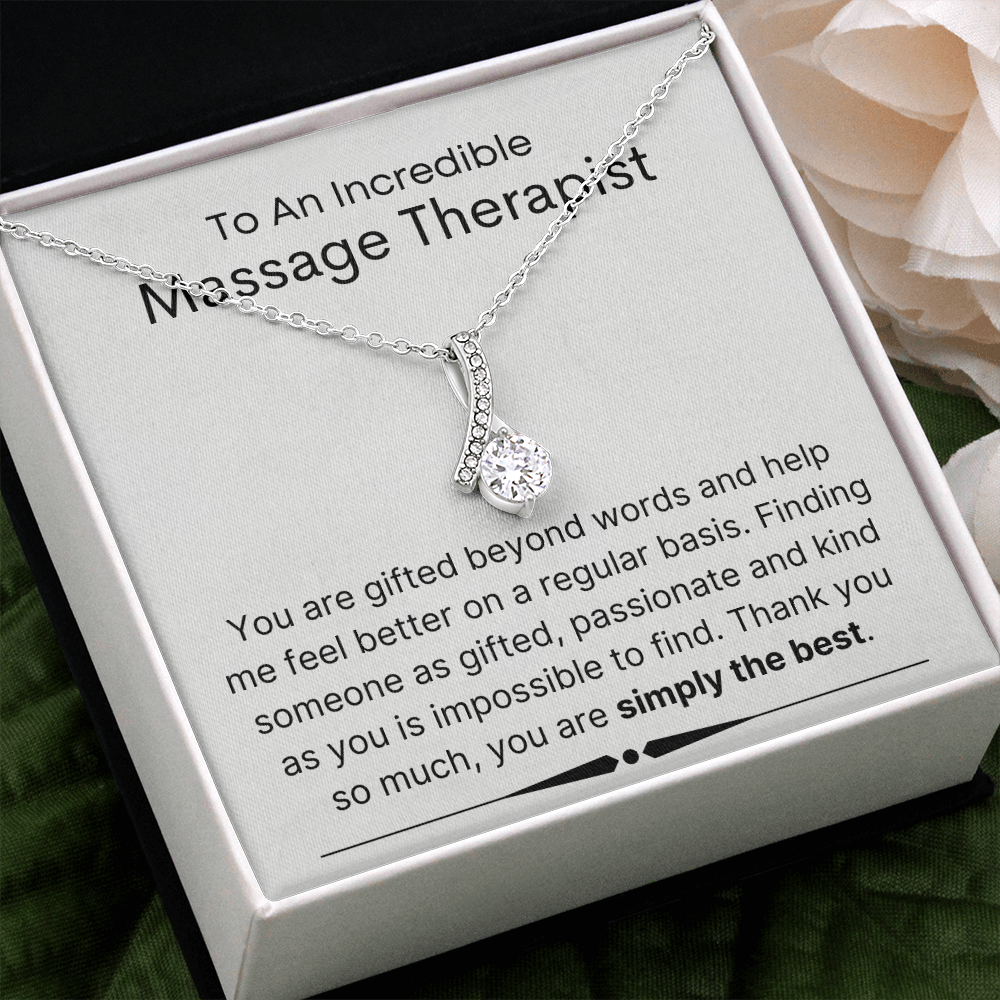 Massage Therapist Pendant Necklace Jewelry, Message Card gift from patient