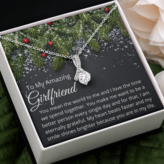 To My Girlfriend Necklace, Christmas Gift from Boyfriend, Personalized Jewelry Gift Box, Holiday Jewelry, Christmas Necklace