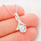 Mama to be ribbon pendant white gold necklace
