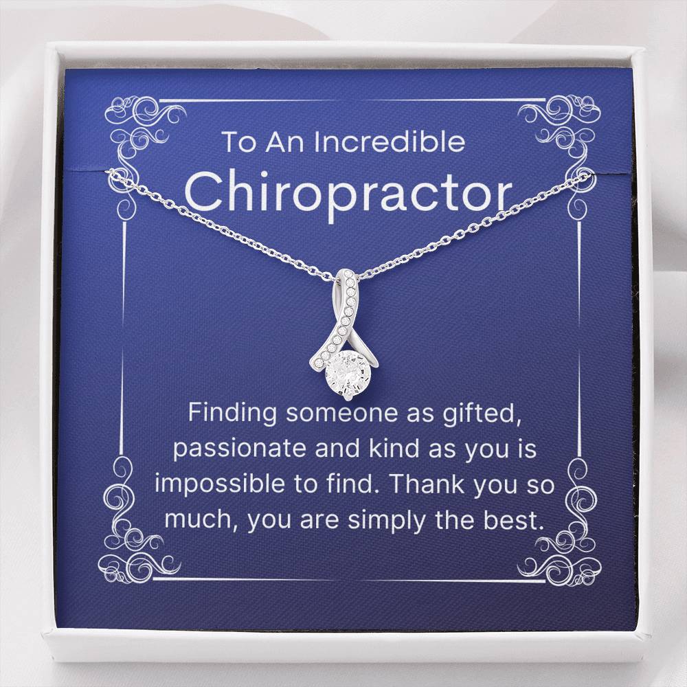 Chiropractor Pendant Necklace Jewelry, Message Card gift from patient