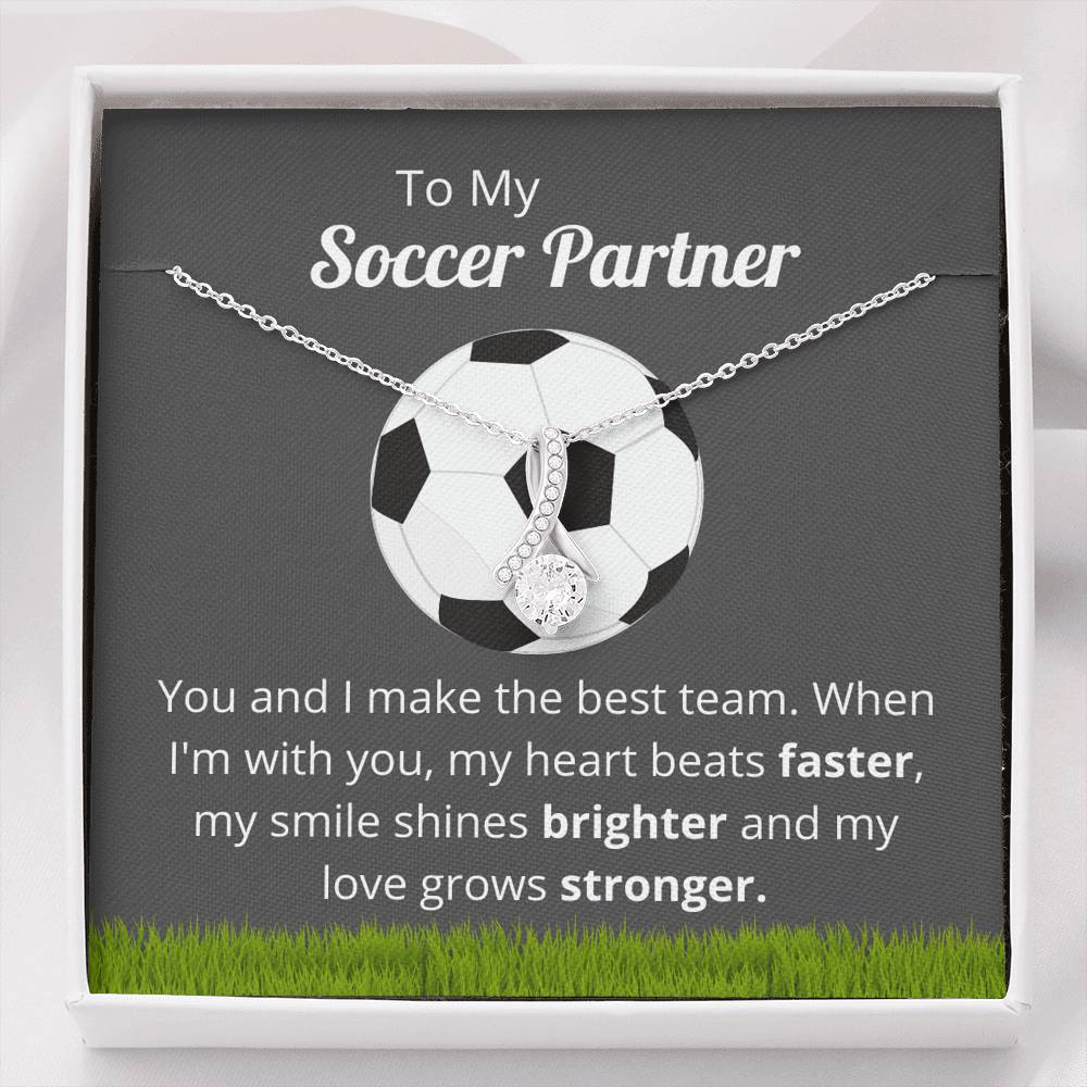 Soccer Partner Necklace Message Card, Skating Gift for her, Outdoor Lovers Gift, Customer Message from Him