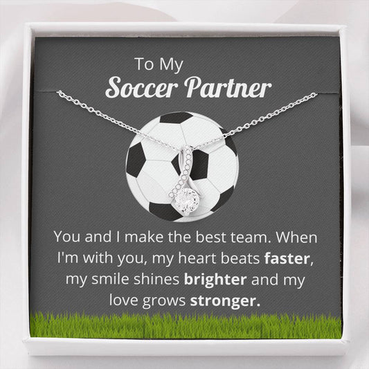 Soccer Partner Necklace Message Card, Skating Gift for her, Outdoor Lovers Gift, Customer Message from Him