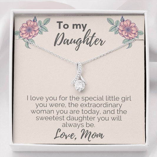 To My Daughter - Gift From Mom - Pendant Necklace Gift Set