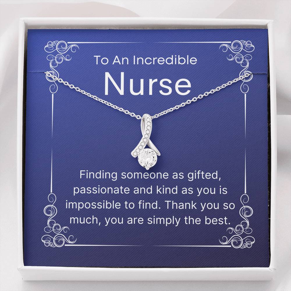 Nurse Pendant Necklace Jewelry, Message Card gift from patient