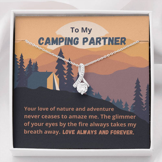 Camping Partner pendant necklace, gift for girlfriend, wife, gift from husband