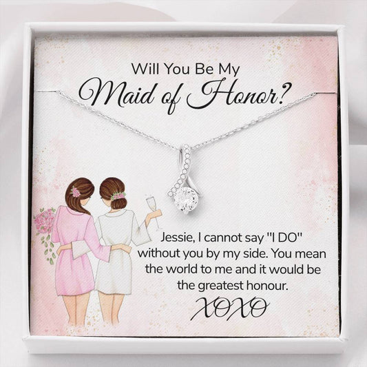 Will You Be My Maid of Honor - Pendant Necklace - Gift from Bride