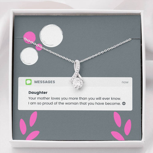 To My Daughter Text Message Pop Up Alluring Beauty Necklace