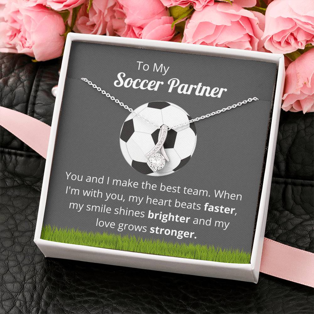 Soccer Partner Necklace Message Card, Skating Gift for her, Outdoor Lovers Gift, Customer Message from Him