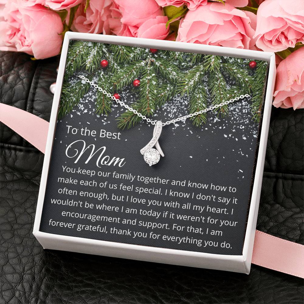 To the Best Mom - Christmas Gift - Pendant Necklace Gift Set