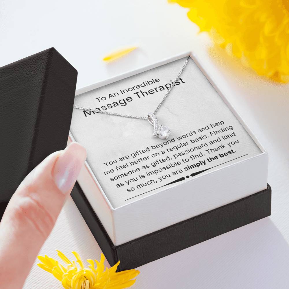 Massage Therapist Pendant Necklace Jewelry, Message Card gift from patient