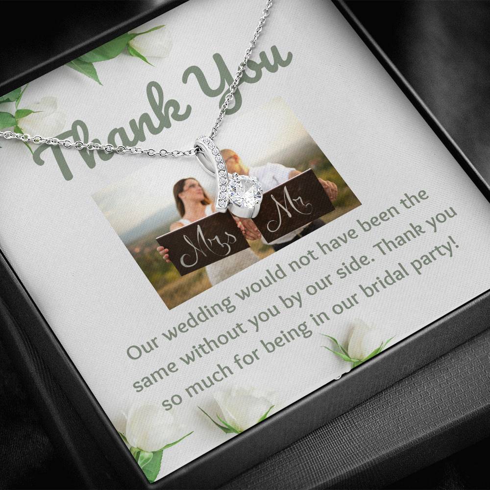 Thank you Bridal Party Gift Alluring Pendant Necklace Maid of Honor Bridesmaid Gift