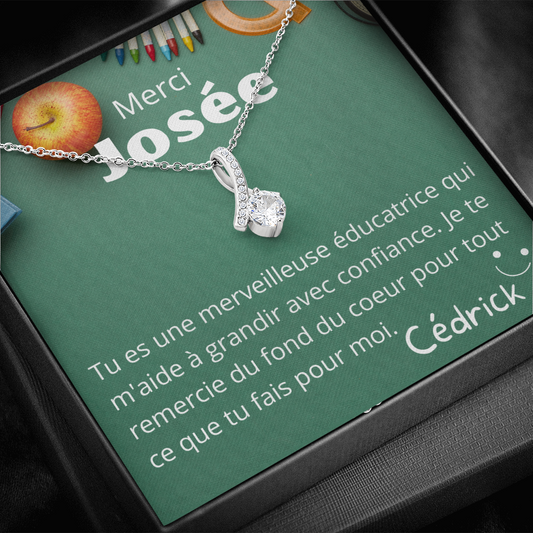 Cadeau pour éducatrice, Thank You Gift for Teacher, Pendant Necklace for Daycare Teacher Educator