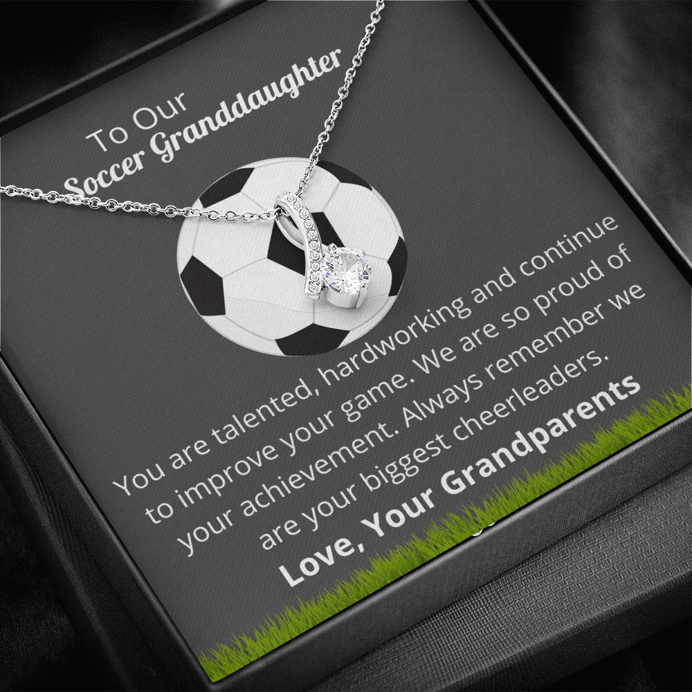 Soccer Granddaughter Necklace Gift Set, Soccer Necklace for her from grandparents