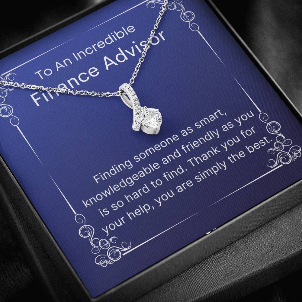 Finance Advisor Pendant Necklace Message Card, Thank you Necklace for Finance, Pendant Necklace Gift for Professional, Advisor