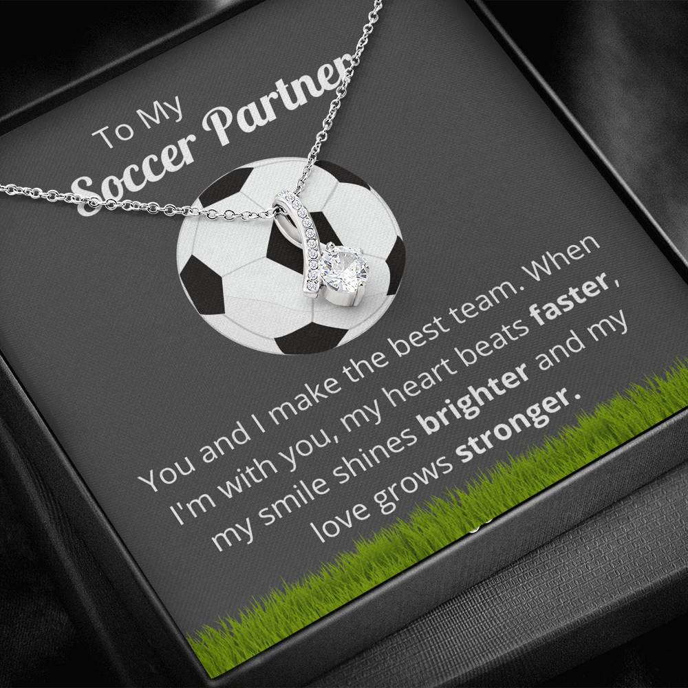 Soccer Partner Necklace Message Card, Skating Gift for her, Outdoor Lovers Gift, Customer Message from Him