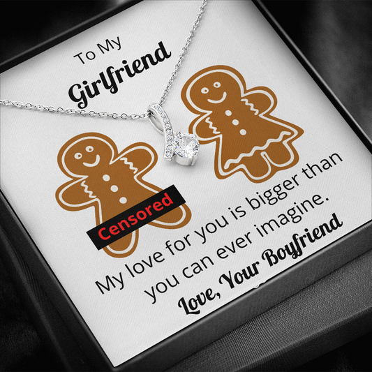 Gingerbread Couple, Funny Gift for Girlfriend, Pendant Necklace Gift Set