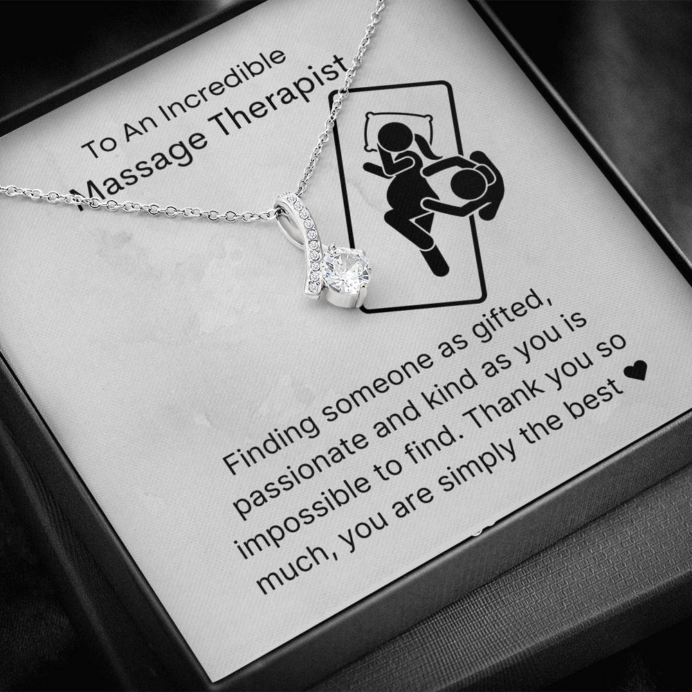 Massage Therapist Pendant Necklace Jewelry, Message Card gift from patient