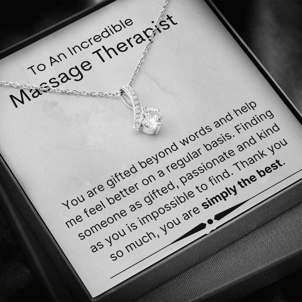 Massage Therapist Pendant Necklace Jewelry, Message Card gift from patient