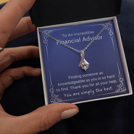 Financial Advisor Gift Set - Thank You Gift - Pendant Necklace Message Card