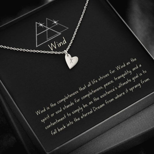 Mom Daughter Wind Element Minimalist Heart Charm Silver Necklace Gift