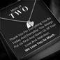 Mom of Two Initial Heart Pendant Necklace Mother's Day Gift