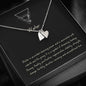 Mom Daughter Water Element Minimalist Heart Charm Silver Necklace Gift