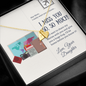 Postcard Message Card for Mom, Gift from Daughter to Mom, Message Card Heart Pendant Necklace, I Miss You Gift, I Miss Mom Present, Custom