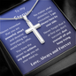 Personalized Stepson Cross, Gift for Stepson
