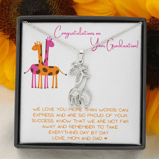 Congratulations on Your Graduation Daughter Giraffe Necklace