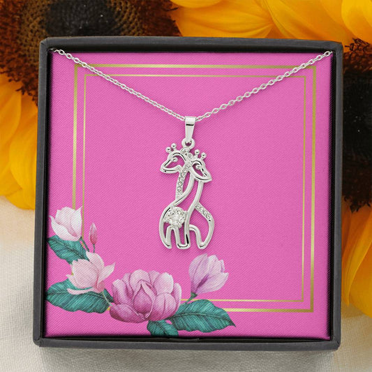 Giraffe Necklace, Gift from Mom to Daughter, Giraffe Necklace, Daughter Jewelry, 14k gold, silver jewelry, Daughter Present,gift
