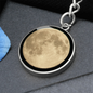 Personalized Crescent Full Moon Circle Pendant Keychain