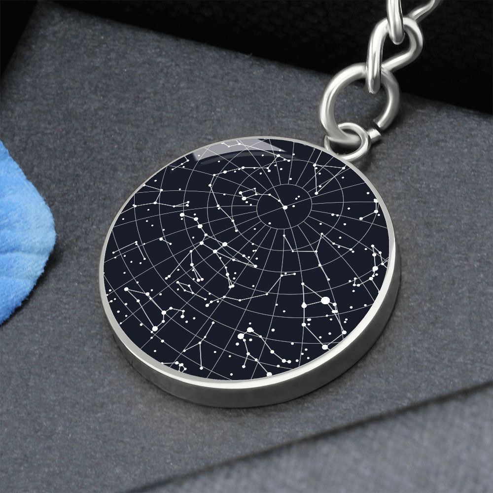 Celestial Night Sky Circle Keychain Terrasini Italy