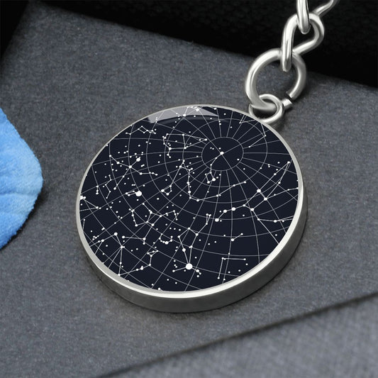 Celestial Night Sky Circle Keychain Meherrin Virginia